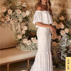 Lulus white mermaid maxi dress